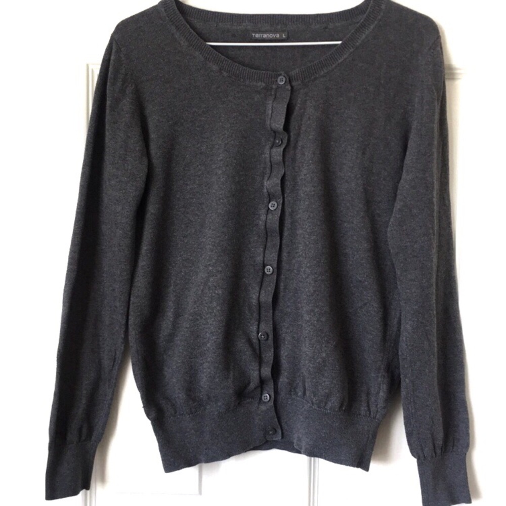 3/$15 Dark Gray Cardigan Size Large